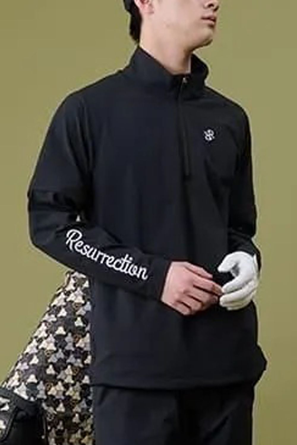 【26AW】 MENS DETACHABLE HALF ZIP SHIRT / ワッフル生地 スリーブデタッチャブル 2WAYハーフジップシャツ (ブラック)*