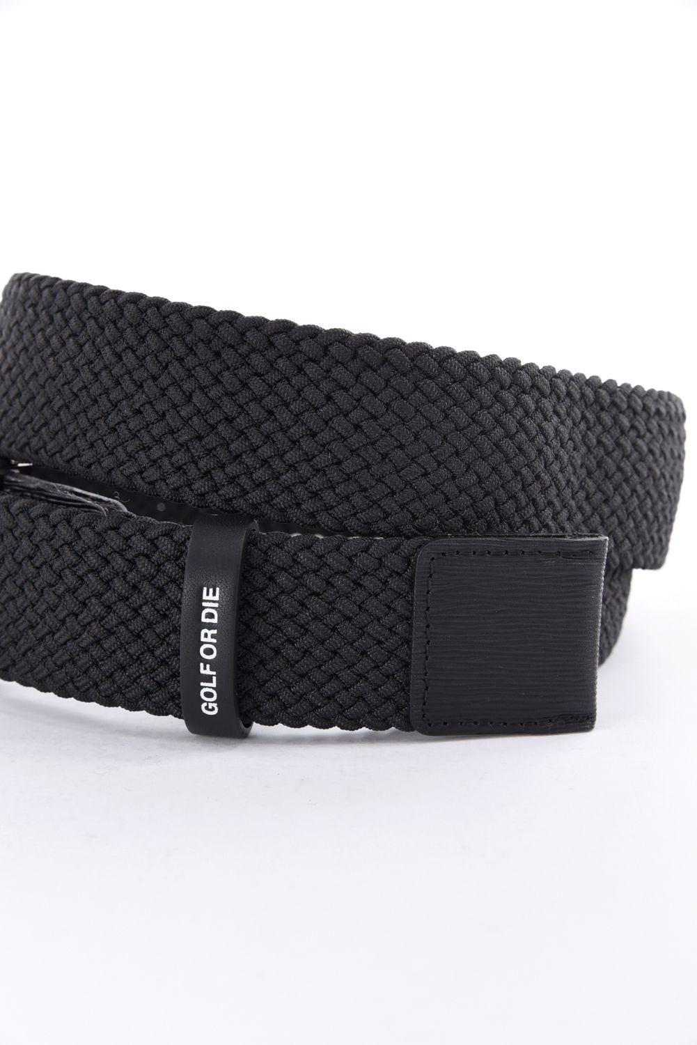 【26AW】 EL. STRETCH MESH BELT / オリジナルスカルバックル メッシュベルト (ブラック)