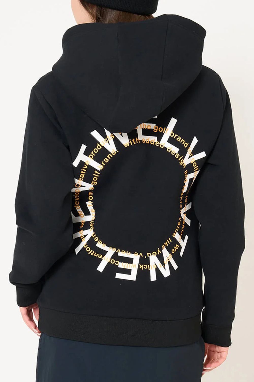 【26AW】【レディース】 RING LOGO PARKA / ダンボールニット サークルロゴ ジップポケット プルオーバーフーディー (ブラック)