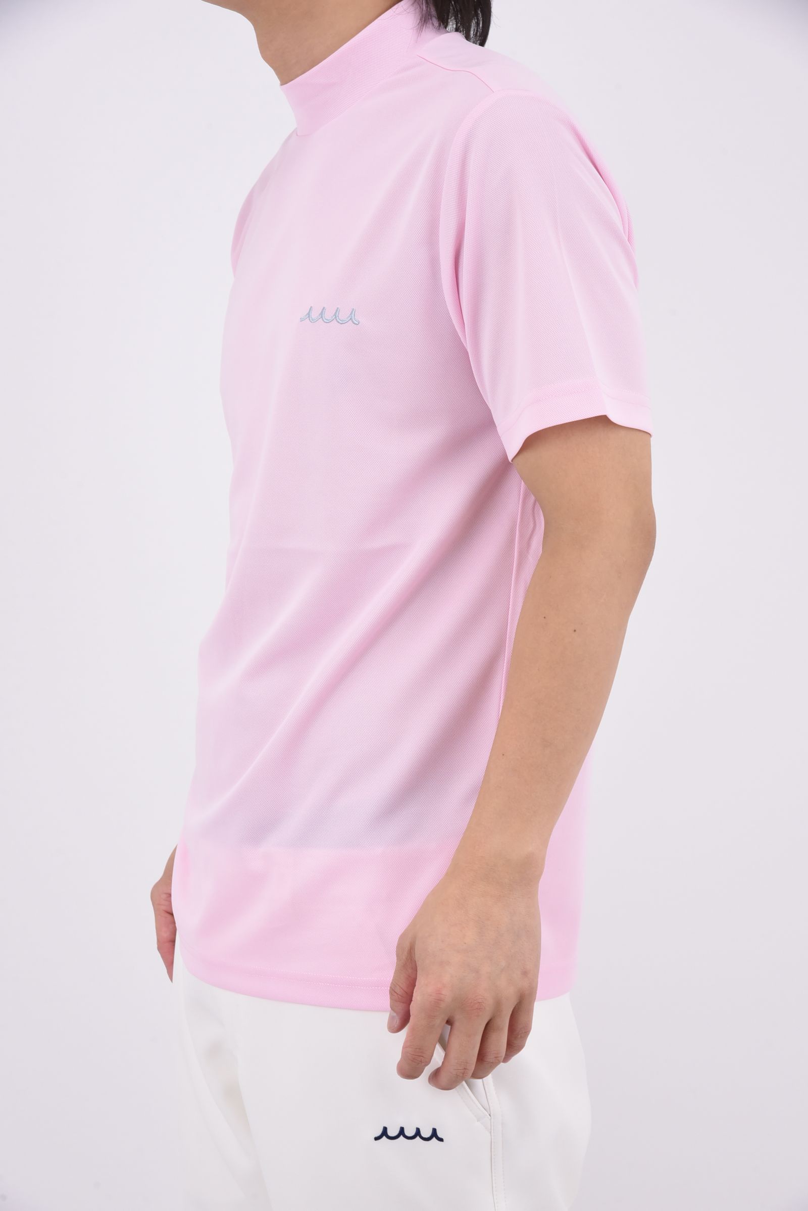 【26SS】 MOCK NECK / バックプリント ベーシック モックネックTシャツ (ピンク)