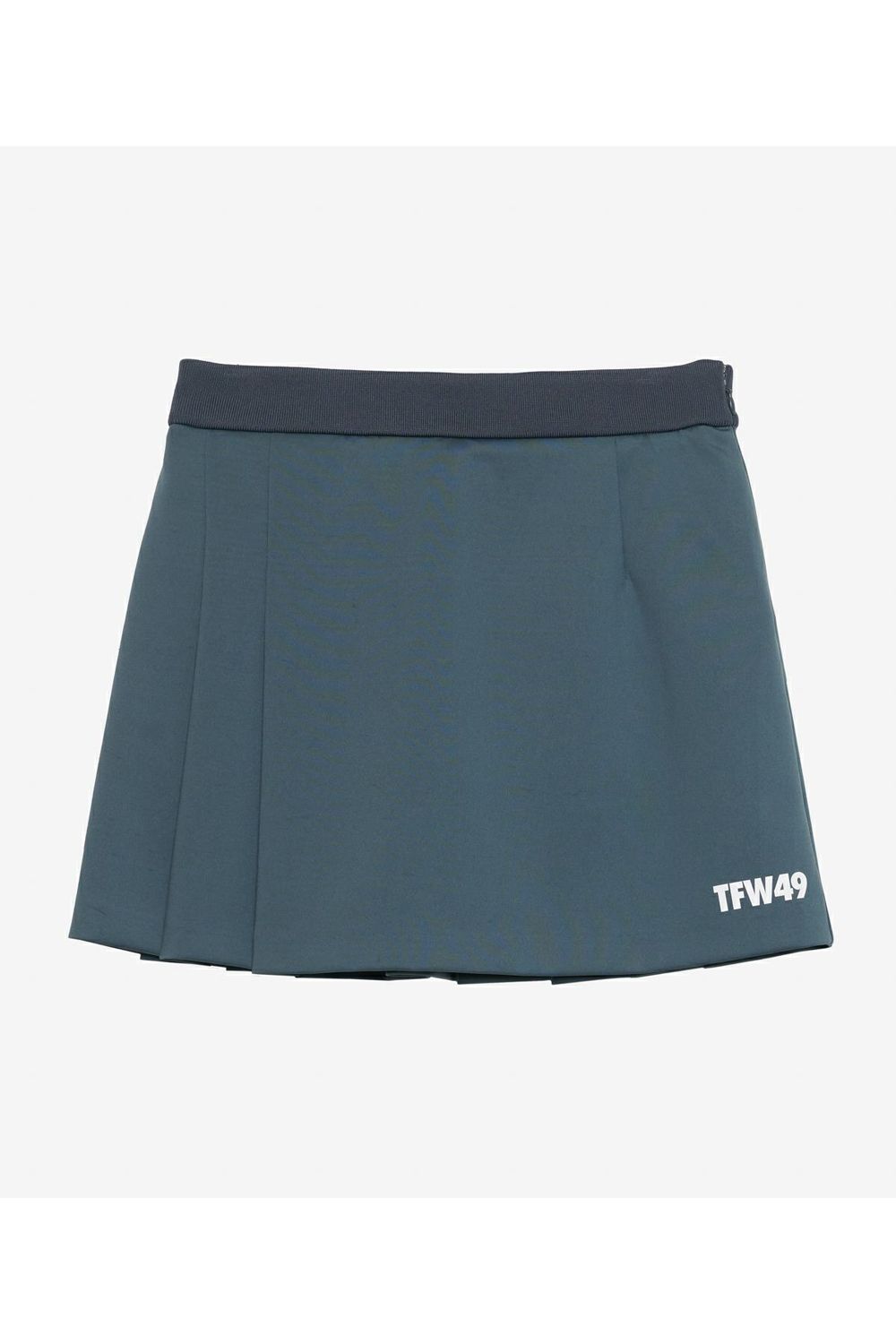 【25AW】【レディース】 WRAP PLEATED SKIRT / ダンボール素材 ウエストリブ バックプリーツスカート (ブルーグレー)