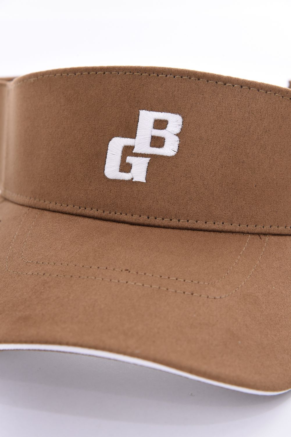 【26AW】 MEN’S SUEDE SMALL BG LOGO VISOR / スウェード素材 スモールBGロゴ サンバイザー (ベージュ)
