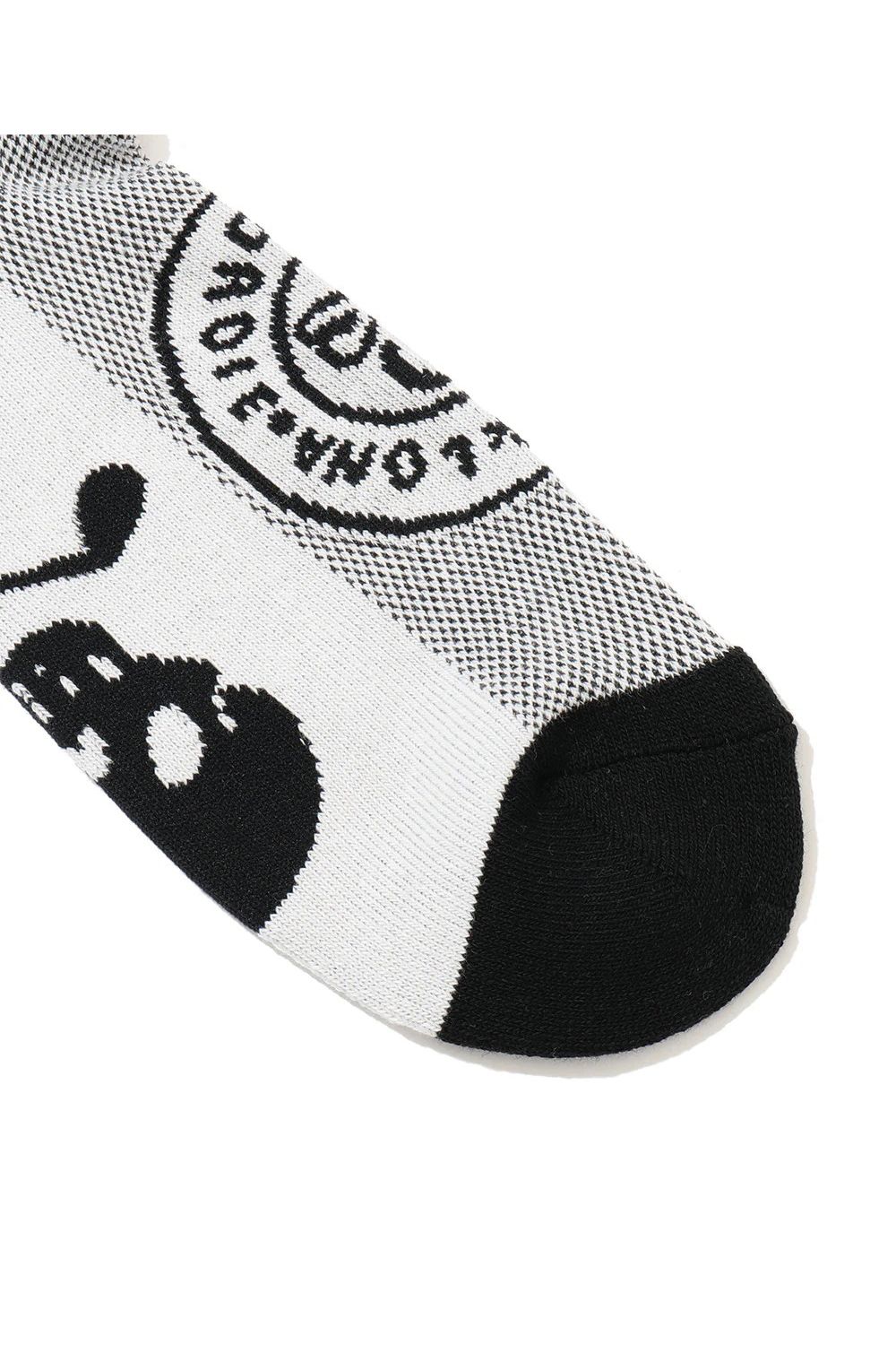 【26AW】 CIRCLE ICON SNEAKER SOCKS / ジャパンメイド サークルスカルジャカード スニーカー丈 ローソックス (ホワイト)