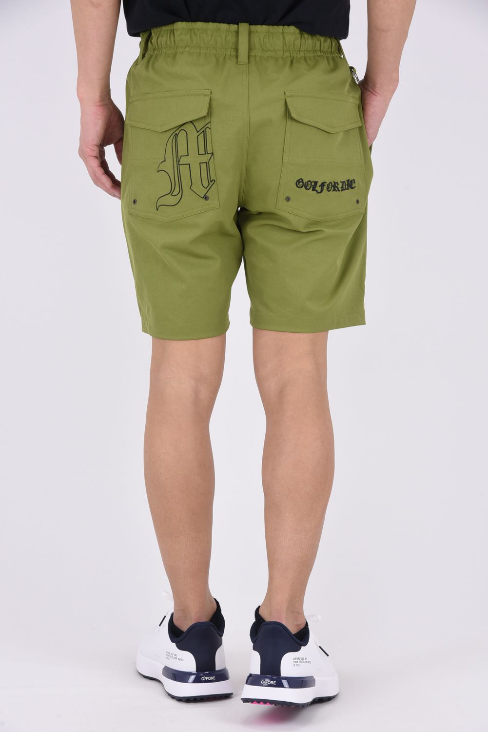 【26SS】 SOVEREIGN UTILITY TWILL SHORTS / ポリエステルツイル ブラックレターフォントロゴ ショートパンツ (グリーン)