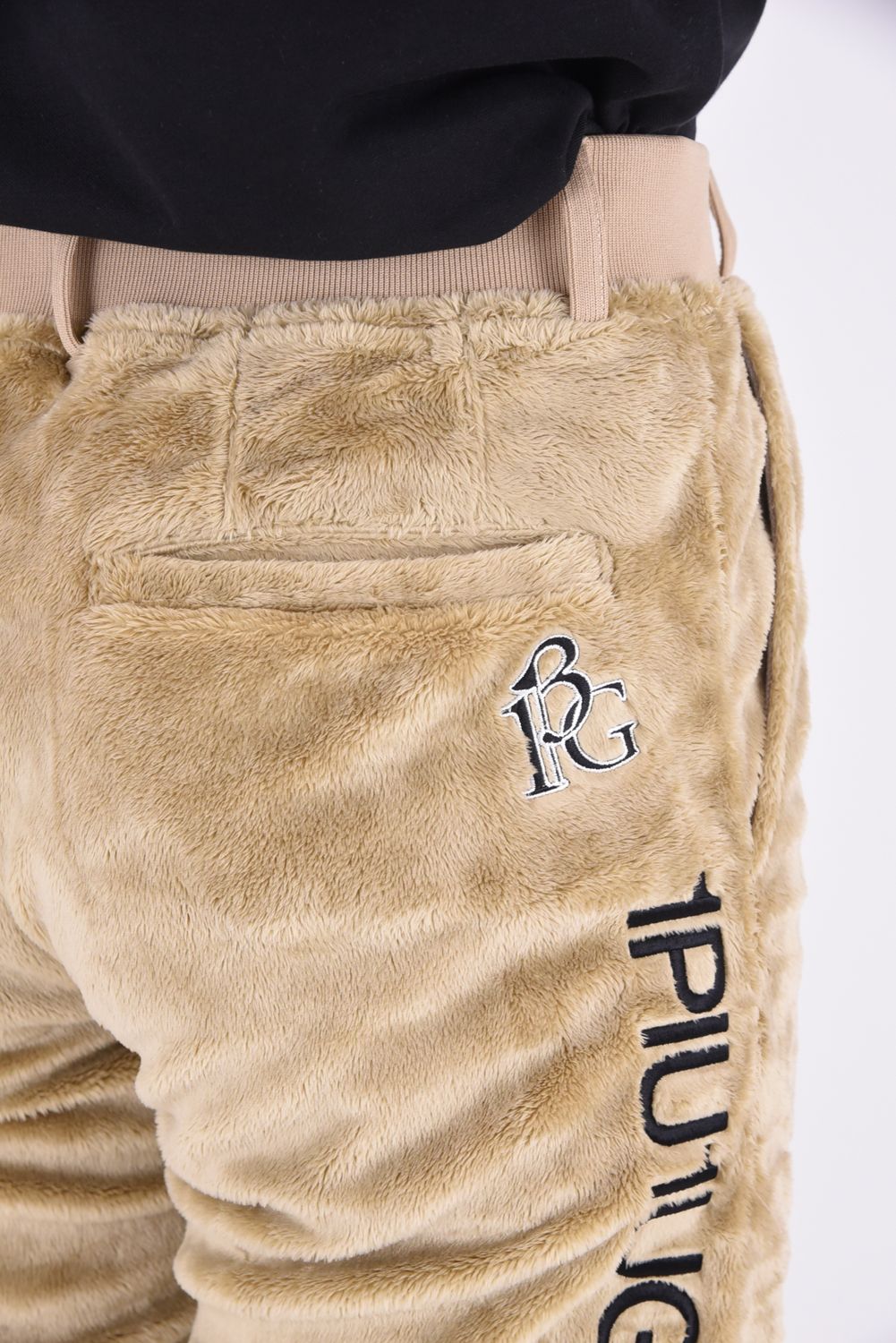 1PIU1UGUALE3 GOLF - RAISED RIB PANTS / ロゴ マイクロムートン