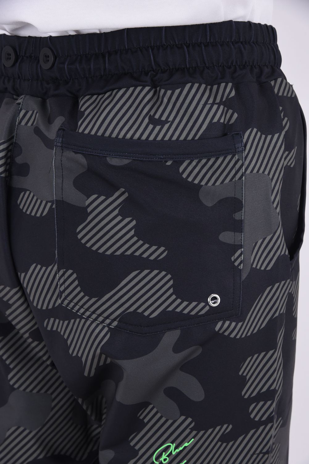 【26SS】 RUSH SHORT PANTS (DIAGONAL CAMO) / ダイアゴナルカモフラージュ ラッシュガード ショートパンツ (ブラック)