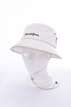 ESSENCE BUCKET HAT / オリジナルロゴジャカード ドローコード付き バケットハット (オフホワイト)