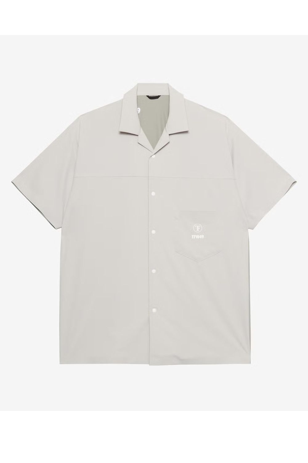 【26SS】 COMBINATION OPEN COLLAR SHIRT / 異素材切り替え オープンカラーシャツ (ライトグレー)