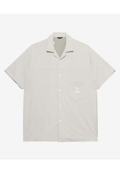 【26SS】 COMBINATION OPEN COLLAR SHIRT / 異素材切り替え オープンカラーシャツ (ライトグレー)