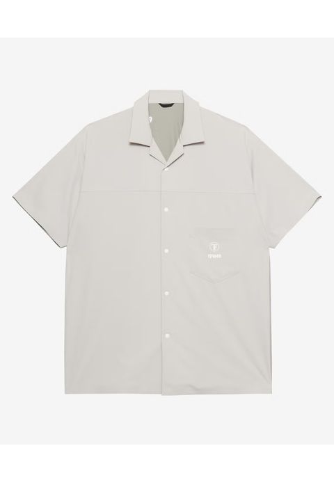 【26SS】 COMBINATION OPEN COLLAR SHIRT / 異素材切り替え オープンカラーシャツ (ライトグレー)