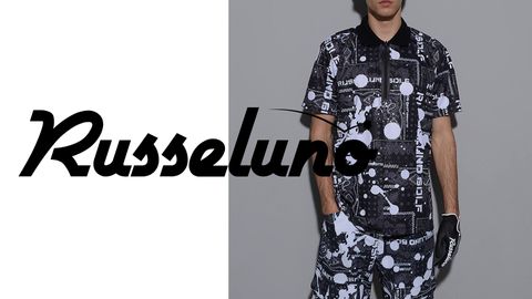 【RUSSELUNO】 BANDANA柄 ZIP UP POLO SHIRT