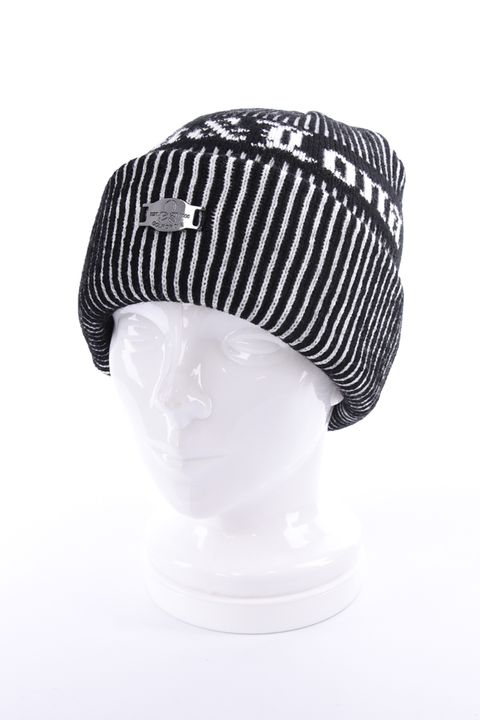 【26AW】 NOVUS RIB BEANIE / ブラックレターフォントロゴ 配色リブニットキャップ (ブラック)