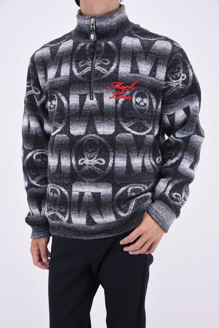 MARK&LONA - METRO 1/2 ZIP KNIT JUMPER / ブランドロゴ立体刺繍  