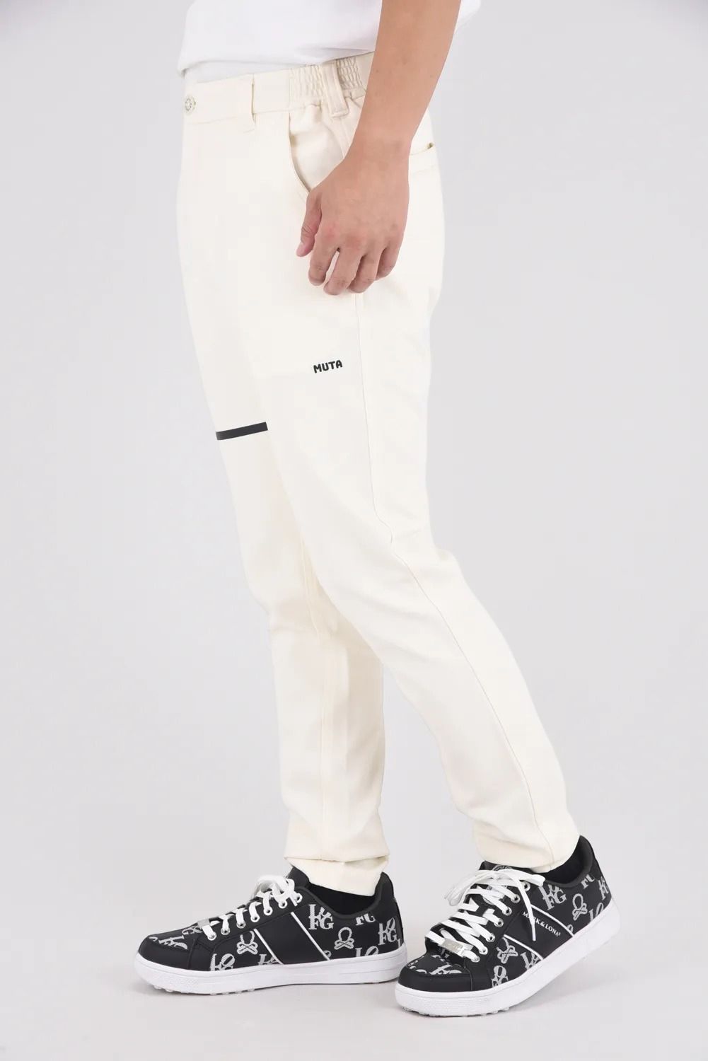 【ポイント40倍】 CARDBOARD TWILL JERSEY SLACKS / ダンボールニットツイル ウェーブライン ジャージースラックス (ホワイト)