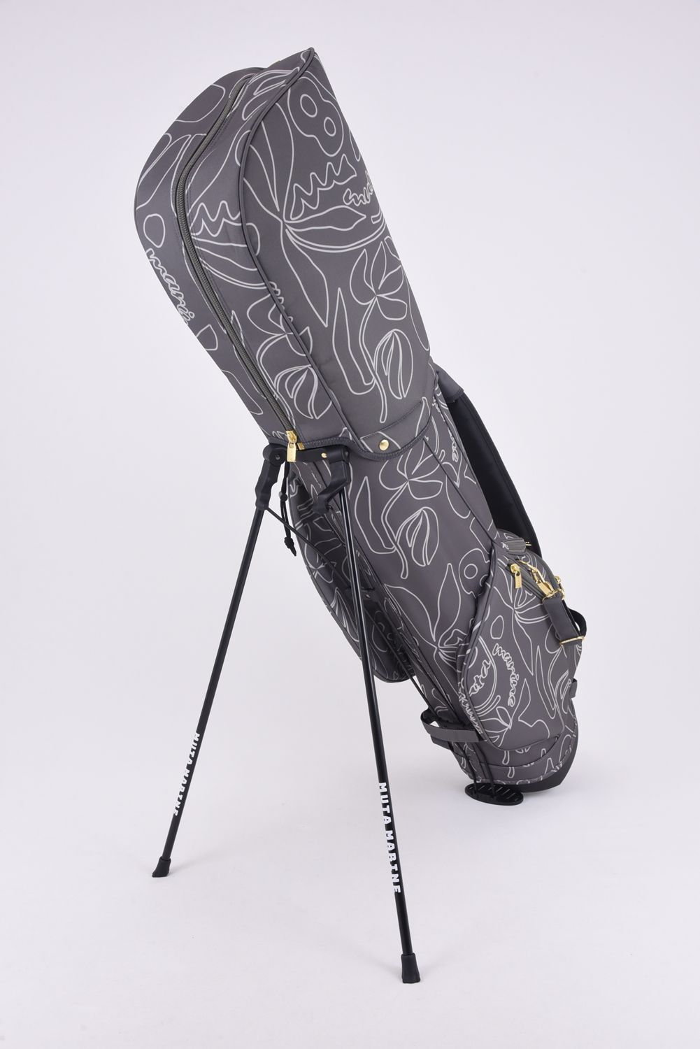 【銀行振込・代金引換不可】【返品・交換不可】 CADDY BAG & COVER / ボタニカル柄 キャディバッグ&ヘッドカバーセット (グレー)