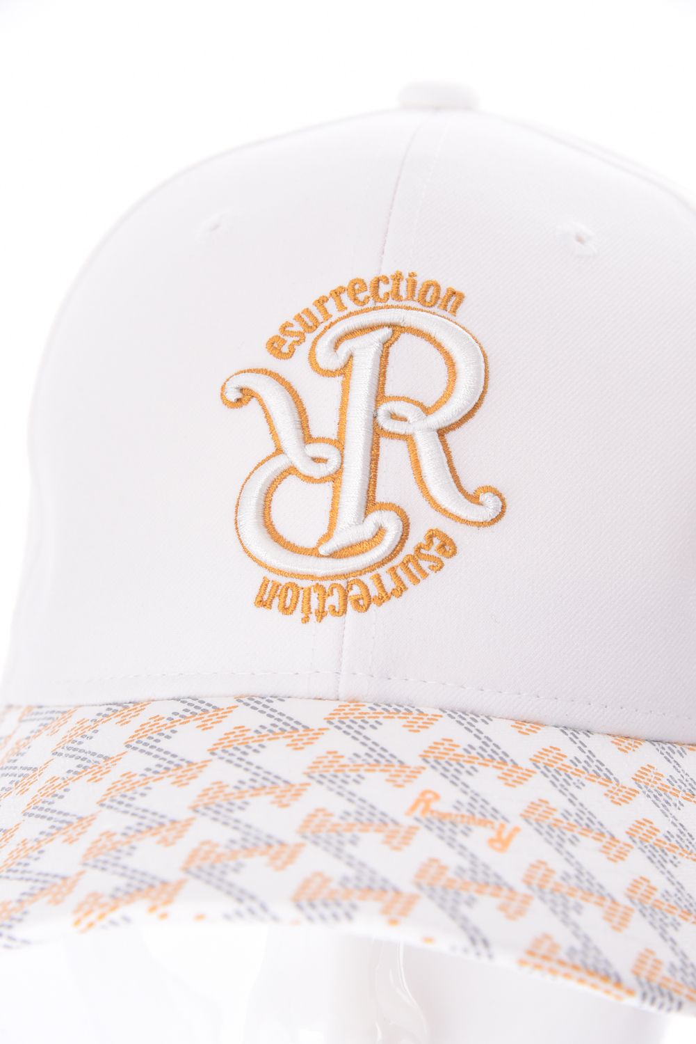 GM BRIM CAP / RRロゴ刺繍 オリジナルテキスタイル ブリムキャップ (ホワイト)