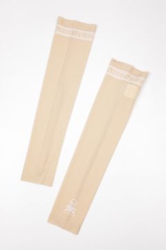 【26SS】【T-LINE】 ARM COVER / ブランドロゴ箔プリント アームカバー (ベージュ)