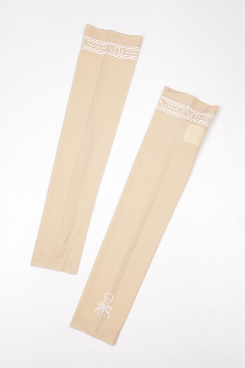 【26SS】【T-LINE】 ARM COVER / ブランドロゴ箔プリント アームカバー (ベージュ)