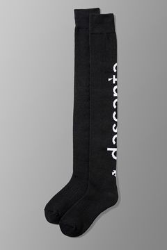 【レディース】 ロゴジャカードニーハイソックス (ブラック)