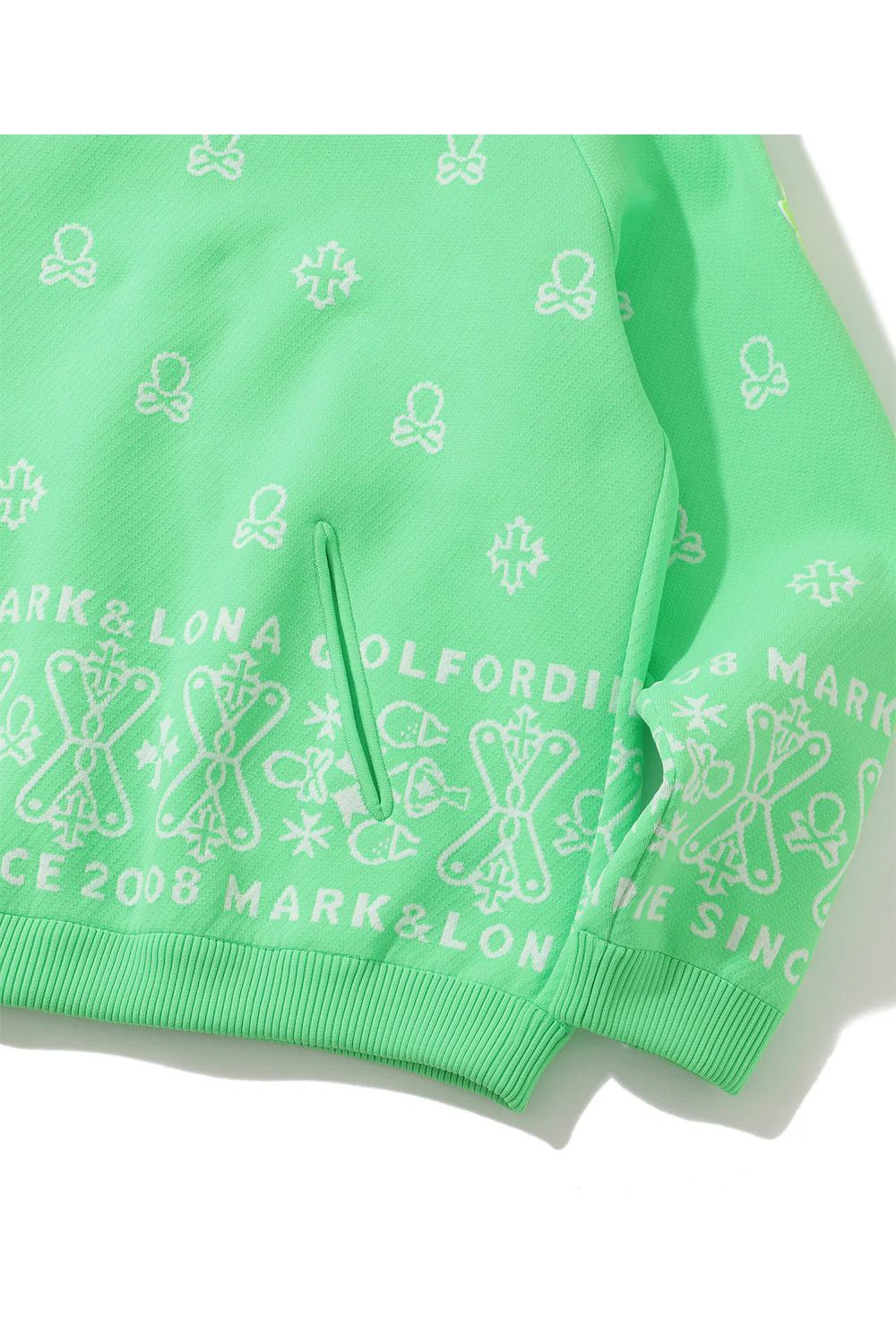 【2025AW 木村拓哉さん着用 VOL.3】 SVASTIKA POLY FLEX HOODIE / クロスモチーフ オリジナルジャカード ニットフーディー (グリーン)