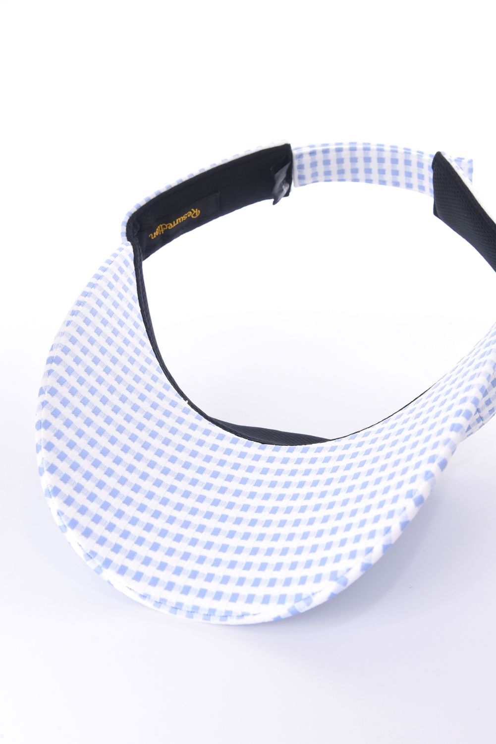【26SS】【レディース】 WIDE BRIM SUN VISOR / ワイドブリム ギンガムチェック サンバイザー (シュシュ付き) (サックス)