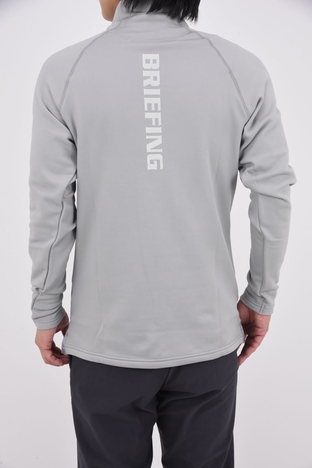 【25AW】 MEN’S WARM LS HIGHNECK / 裏起毛 ブランドロゴ モックネックTシャツ (グレー)