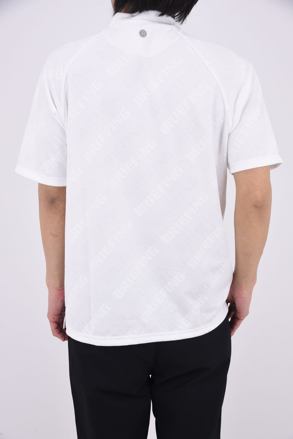 【26SS】 MEN'S SHADOW LOGO JQ HIGHNECK RF / バイアスロゴジャカード リラックスフィット モックネックTシャツ (ホワイト)