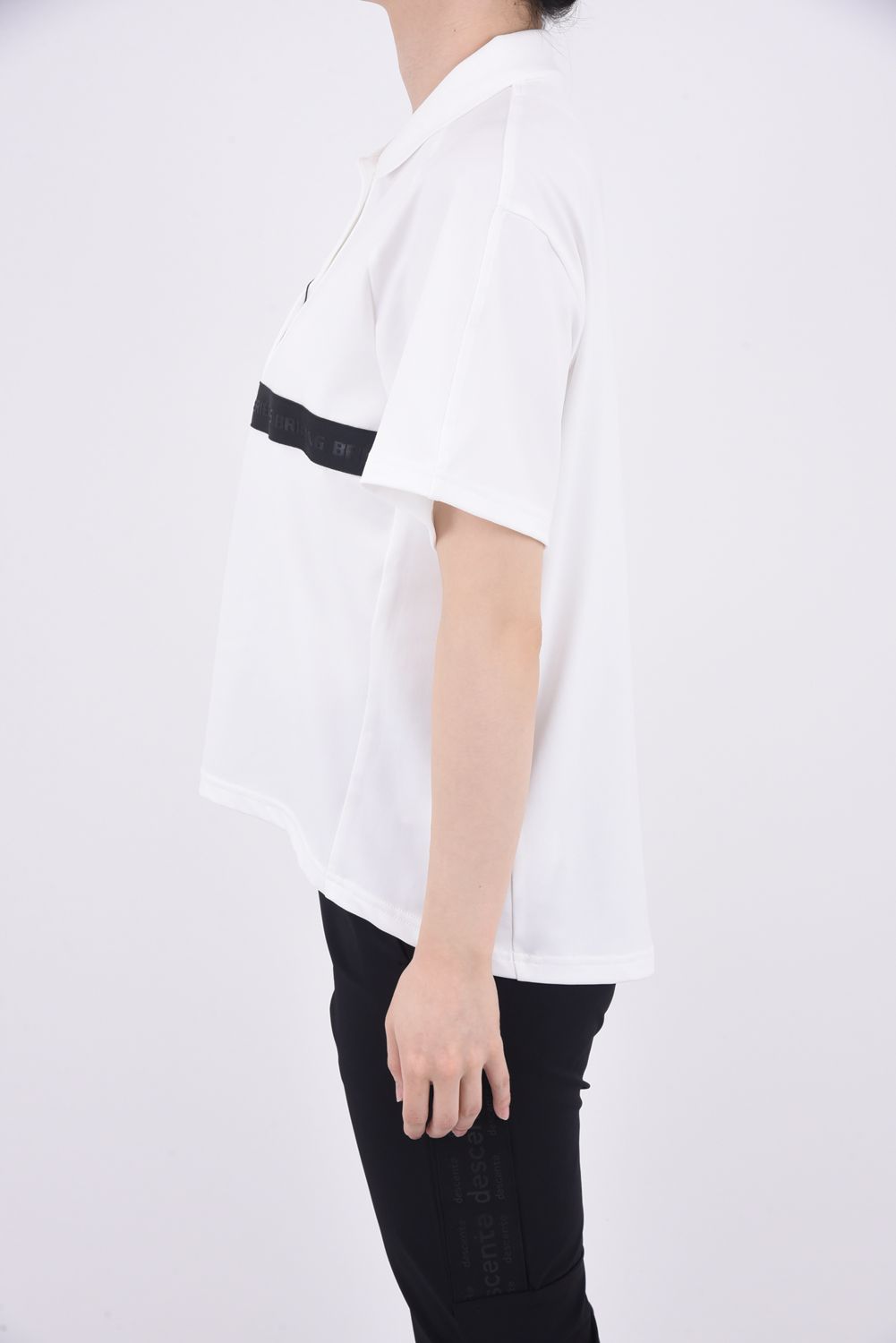 【レディース】 WOMENS SLEEVE LOGO POLO RELAXED FIT / リラックスフィット スリーブブランドロゴ ポロシャツ (ホワイト)