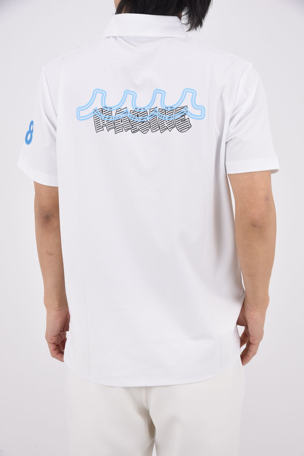 【26SS】 BLISTER KNIT JACQUARD POLO SHIRT / ブリスターニット ジェントル刺繍ワッペン ポロシャツ (ホワイト)