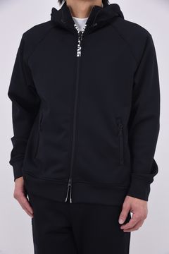 【26SS】 MEN'S 3D LOGO PARKA / 3Dエンボスロゴ ストレッチジャージ ジップアップパーカー (ブラック)