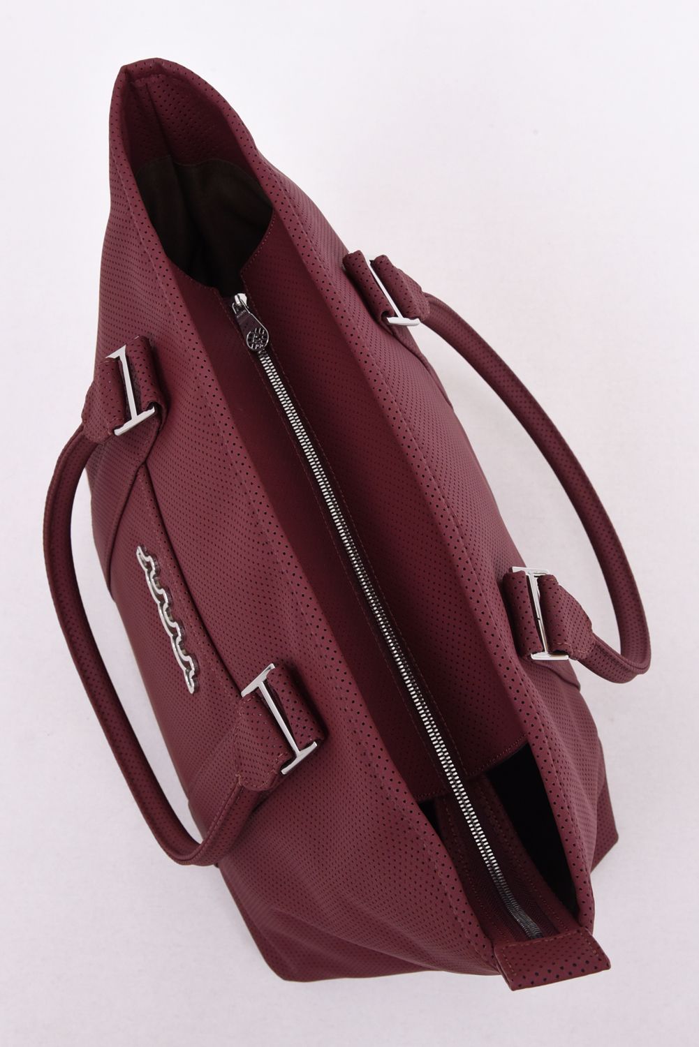 【26AW】 PUNCHING TOTE BAG / パンチングエシカルレザー BIGトートバッグ (ダークレッド)
