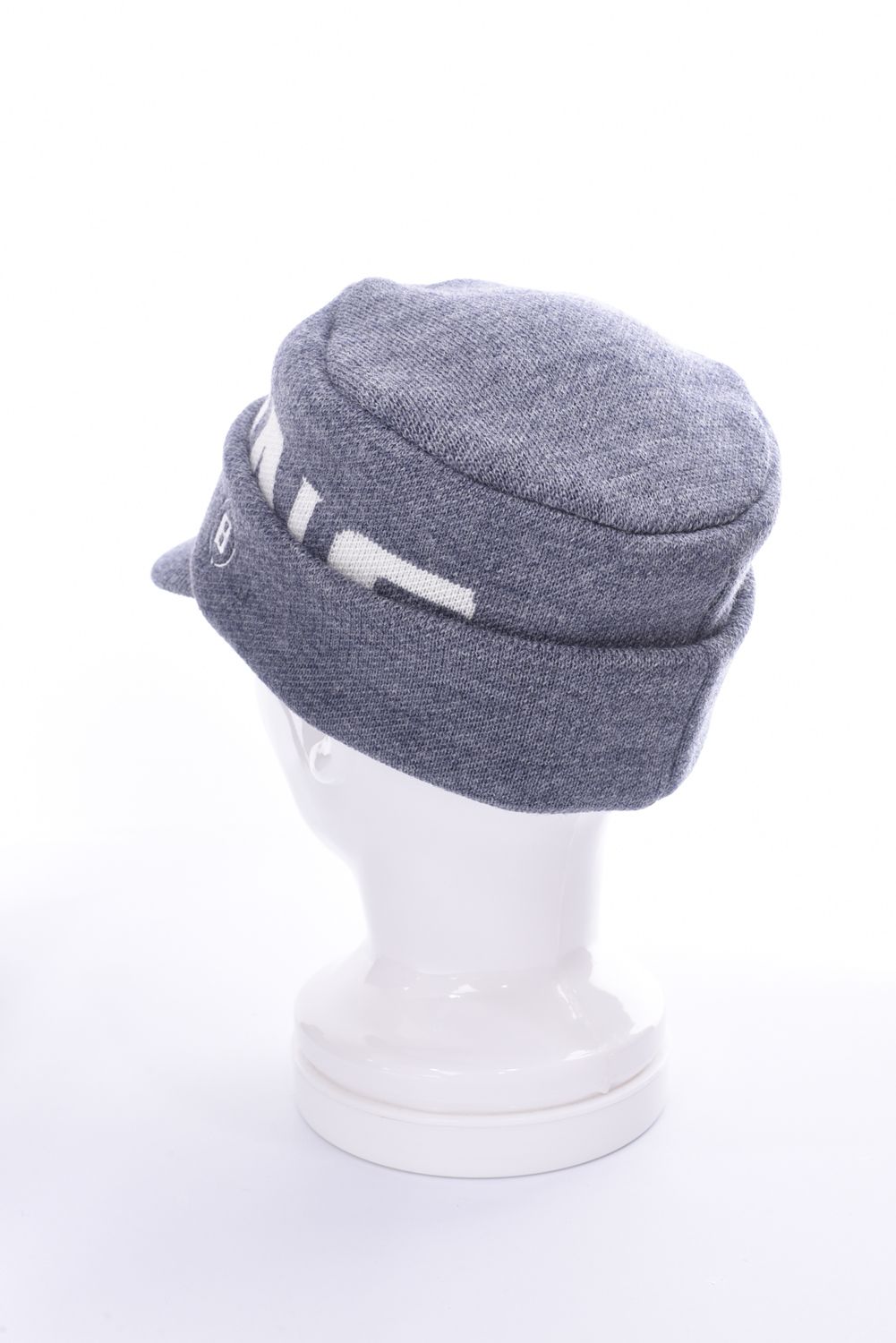 KNIT WORK CAP / ビッグロゴ ニット ワーク キャップ (チャコール)