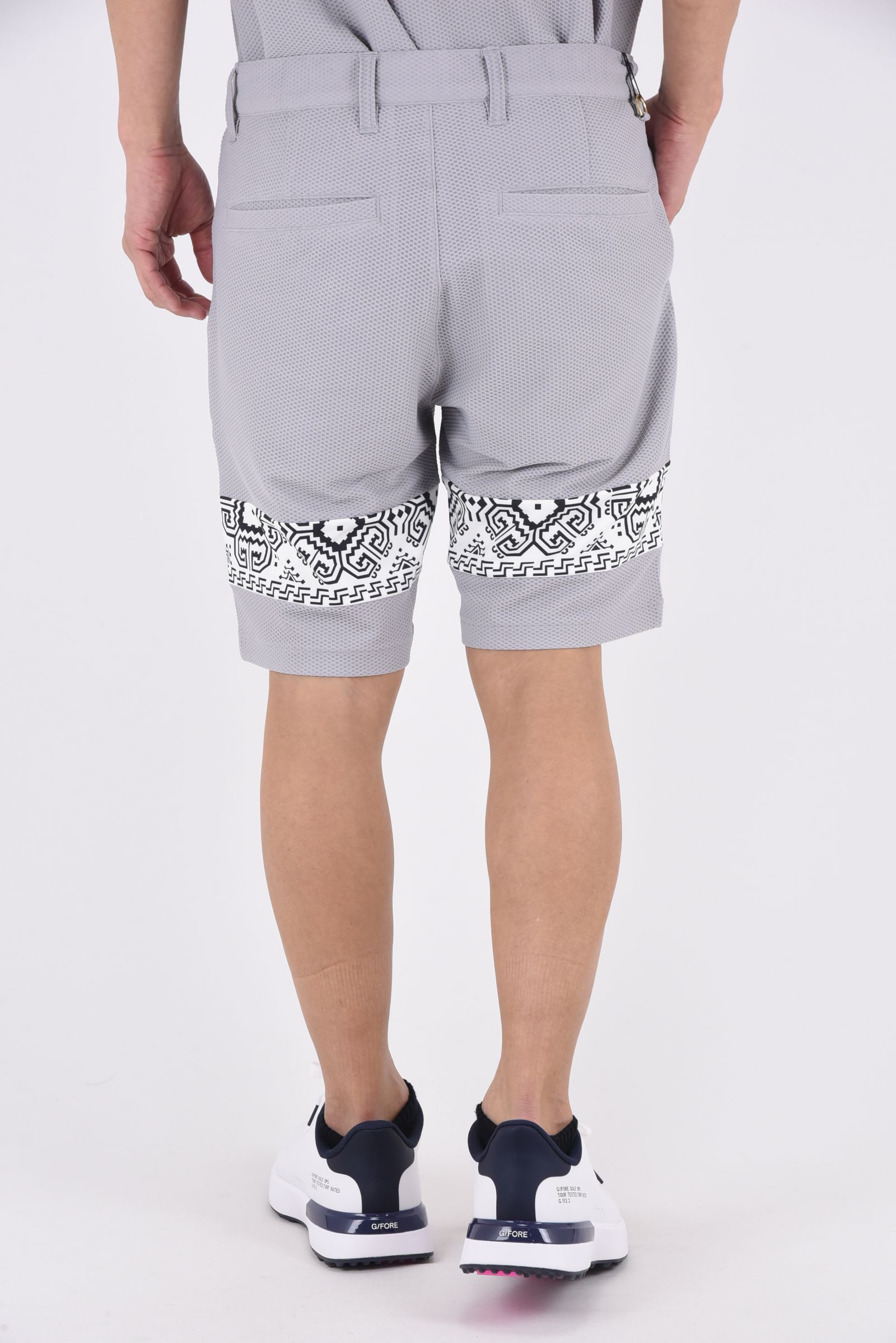 【26SS】 BAN COMFO SHORTS / ワッフル生地 バンダナ柄 ショートパンツ (グレー)