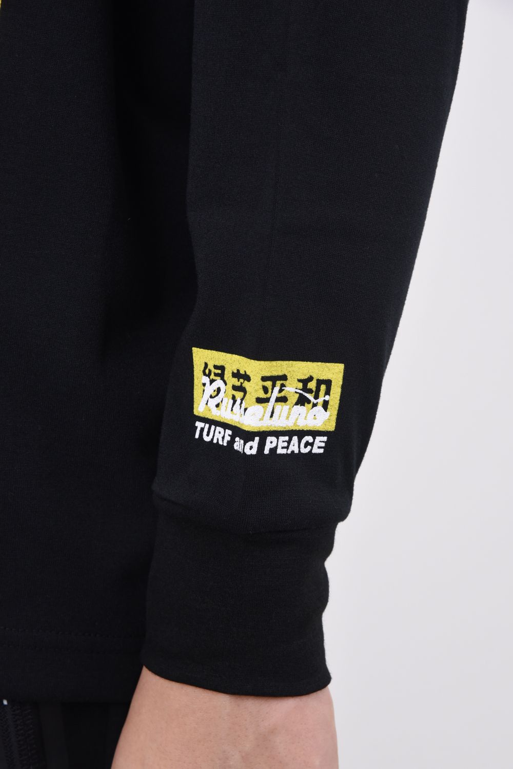PRINT BOX HIGHNECK LS / ルチャプリント モックネックTシャツ ブラック