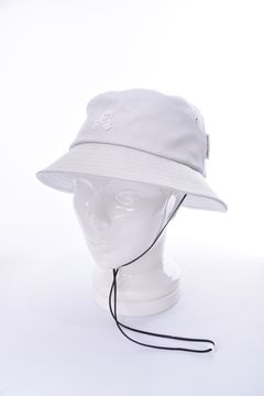 FLOG BUCKET HAT / スカルパターン総柄 ドローコード付き バケットハット (ライトグレー)