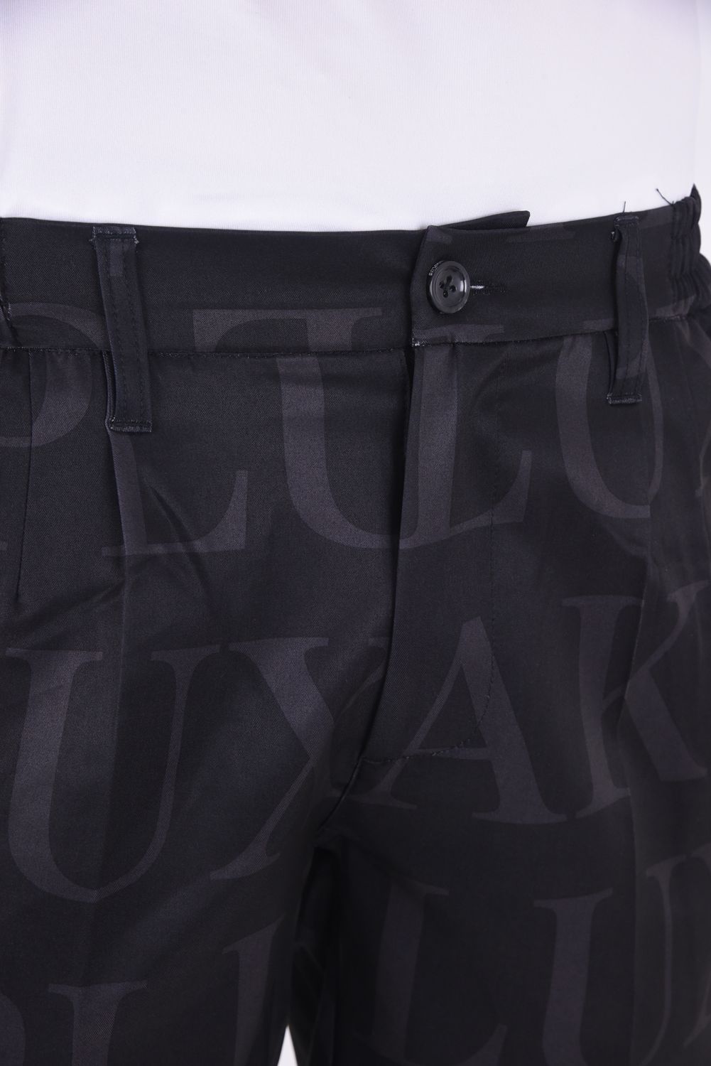 SAME LOGO SHORT PANTS / 総柄ロゴ ハーフスラックス (ブラック)