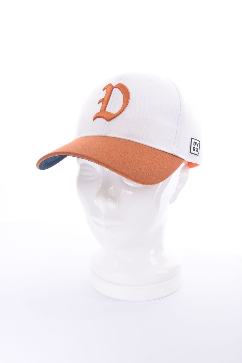 DVRX D Logo Cap / 3Dロゴ刺繍 ベースボールキャップ (ホワイト/オレンジ)
