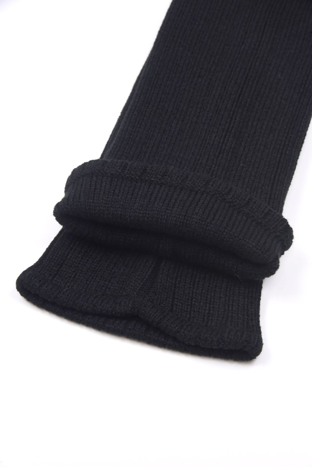 THERMOMIX KNIT LEG WARMERS / ブランドロゴ刺繍 ニットレッグウォーマー (ブラック)