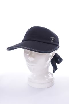 【レディース】 【LUXE COLLECTION】 リボンサンバイザー(スワロフスキー・クリスタル付き) (ブラック)