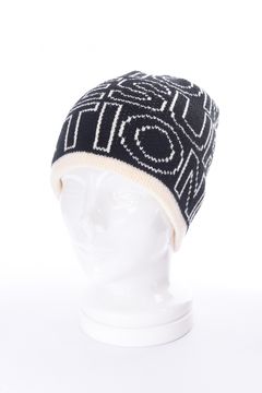 LOGO MONOGRAM KNIT CAP / ロゴモノグラム ビーニー ニットキャップ (ブラック×オフホワイト)