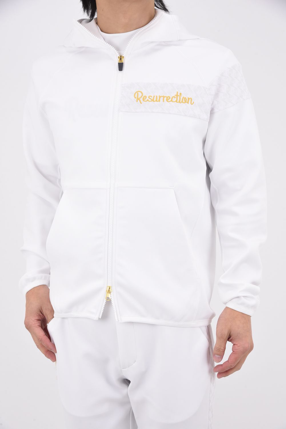 【26SS】 GM ACCENT LINE ZIP UP PARKER / モノトーンシリーズ アクセントライン ジップアップパーカー (ホワイト)*