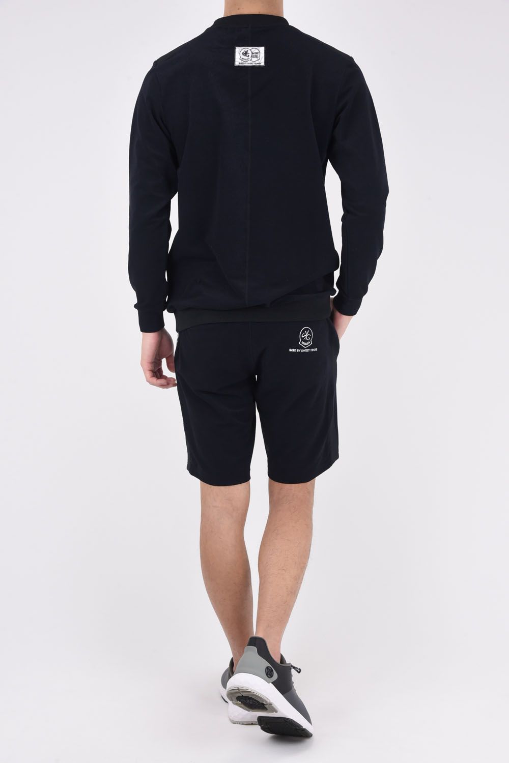 【ABSOLUTE】 CARVICO PANTELLERIA CREW / ロゴ カルビコ ストレッチ ロングスリーブ モックネック Tシャツブラック