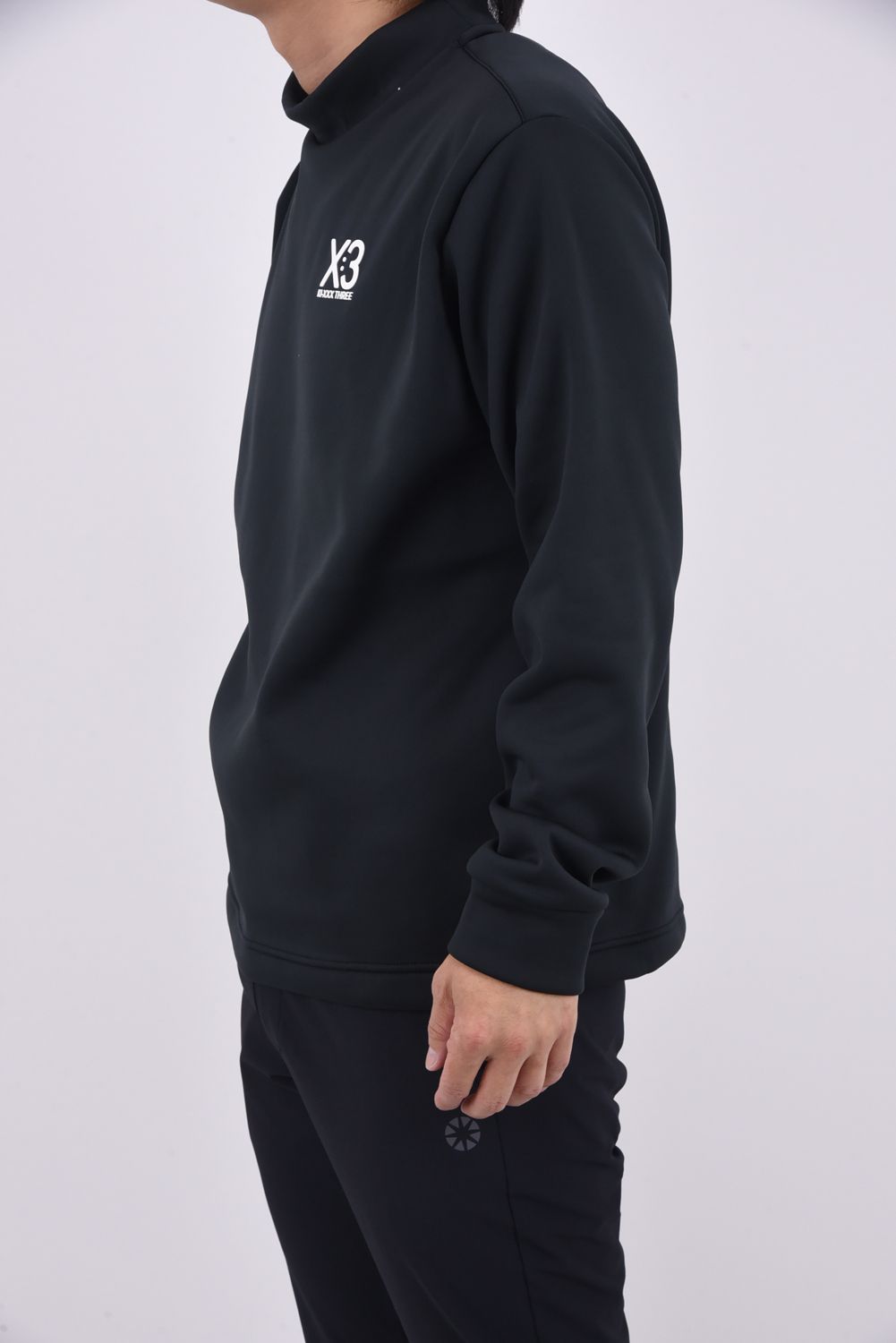 【25AW】 BACK LINE LOGO LONG SLEEVE HIGH NECK / バック ライン ロゴ 長袖 ハイネック (ブラック)