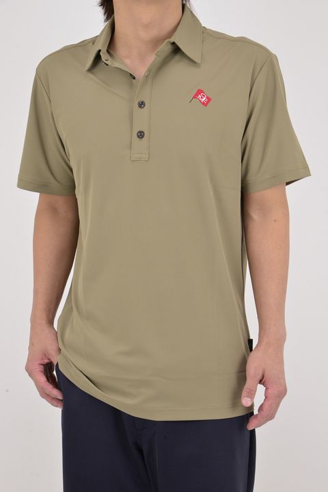 【26SS】 MICRO KANOKO COOL POLO / マイクロカノコ素材 バックロゴプリント ポロシャツ (ベージュ)