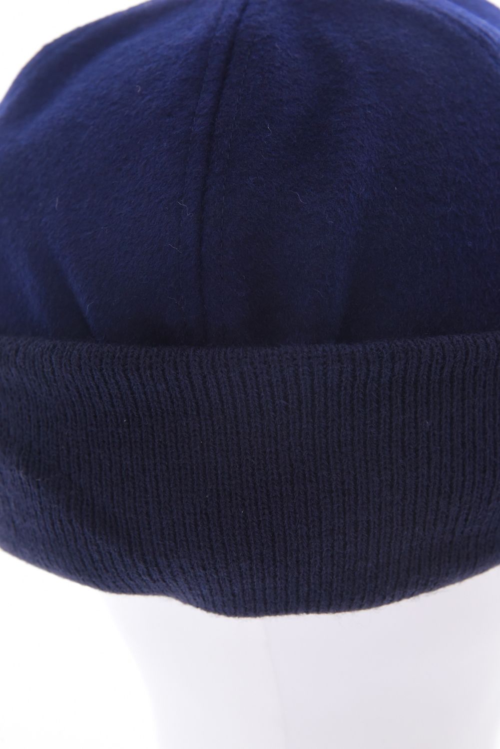 MEN'S WOOL WARM CAP / ウール混 ブランドロゴ ウォームキャップ (ネイビー)