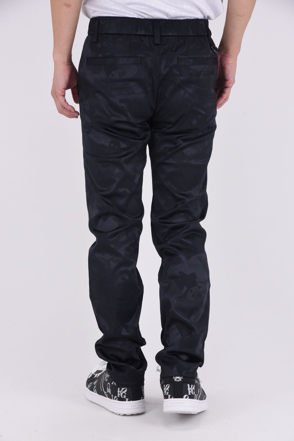 【2025AW】 GAUGE STRETCH JACQUARD PANTS / オリジナルカモジャカード ストレッチロングパンツ (ブラック)