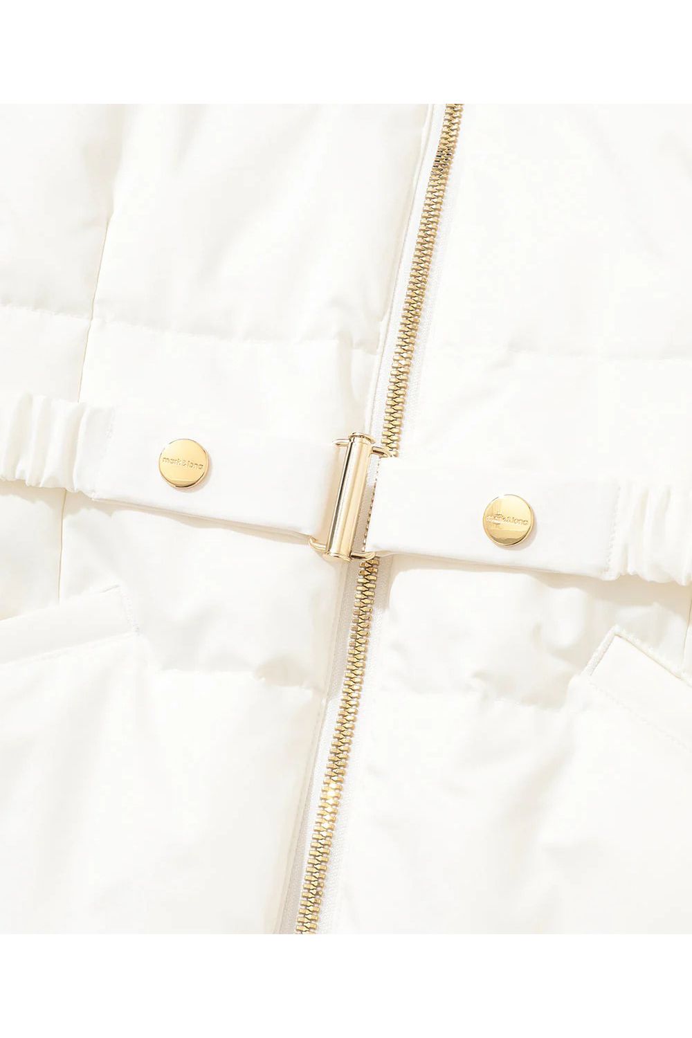 【2025AW】【レディース】 ARVEL HYBRID INSULATED JACKET / ブランドロゴ ウエストベルト付き ハイブリッドパデッドジャケット (オフホワイト)
