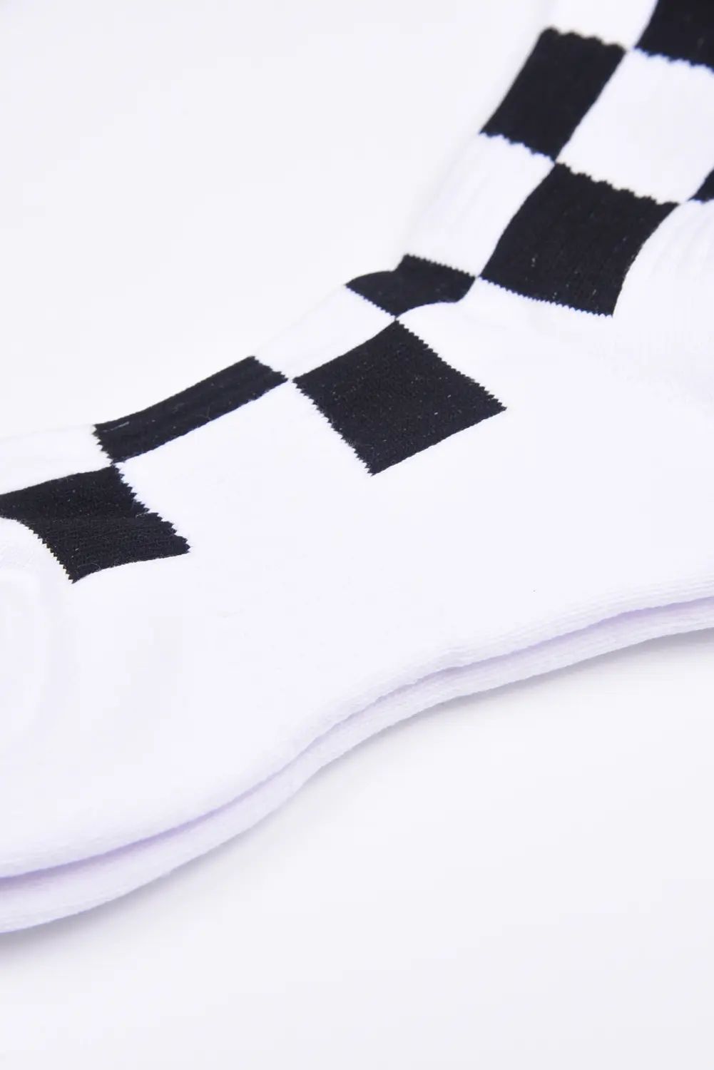 【26SS】 Mens Checked skull Crew Socks / チェック柄 スカルロゴ クルーソックス  (ホワイト/ブラック)