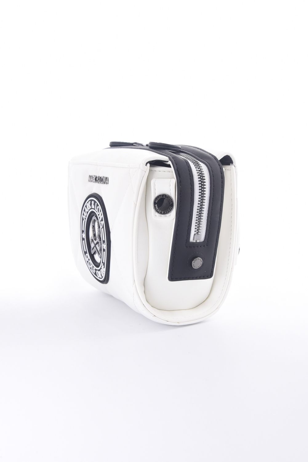 ETERNAL QUILTED 2-WAY BELT BAG / シンセティックレザー サークルスカル キルティング 2WAYウエストポーチ (ホワイト)