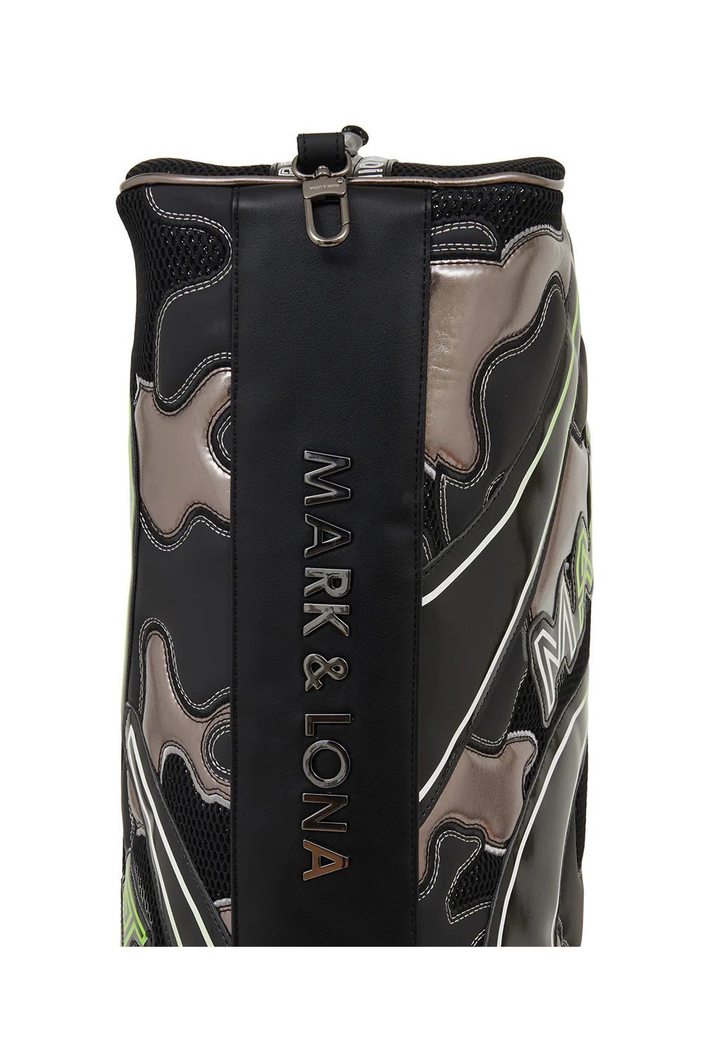 【26SS】【銀行振込・代金引換不可】【返品・交換不可】 NITRO CAMO PANELED CADDIE BAG / メッシュ生地 マルチカラー パッチワーク カートタイプ キャディバッグ (ブラック)